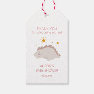 Etiquetas Para Regalos Dinosaurio rosa Twinkle Stars Baby Girl