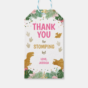 Etiquetas Para Regalos Dinosaurios Laboratorios de Cumpleaños Chica Dino