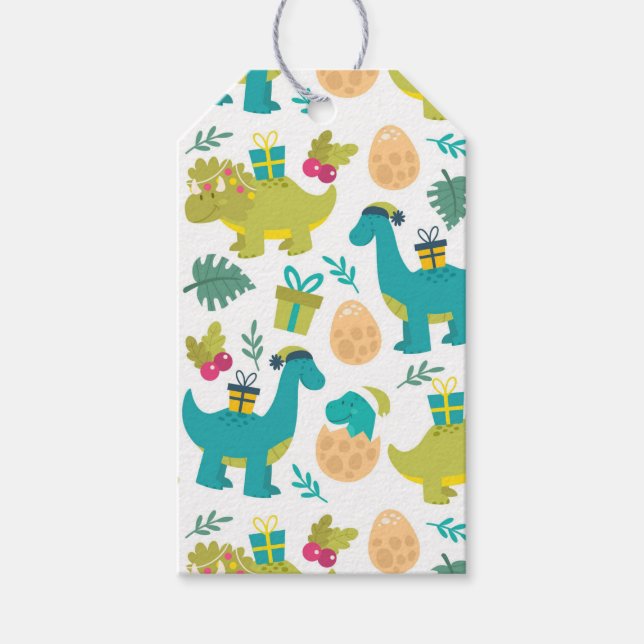 Etiquetas Para Regalos Dinosaurios navidades (Anverso)