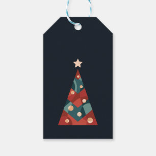 Etiquetas Para Regalos Diseño abstracto de navidad de árbol de Navidad