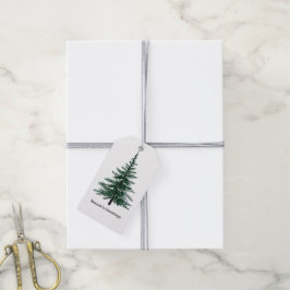Etiquetas Para Regalos Diseño de árbol verde verde minimalista Sencillo d