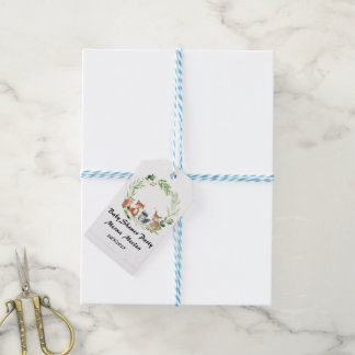 Etiquetas Para Regalos diseño de baby shower de animal de bosque