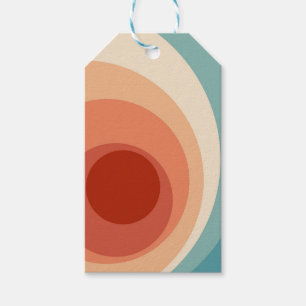 Etiquetas Para Regalos Diseño de círculos de estilo retro colorido