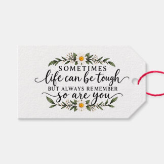 Etiquetas Para Regalos Diseño de cita inspiradora floral minimalista