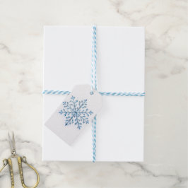Etiquetas Para Regalos diseño de copos de nieve azul cristalino
