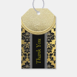 Etiquetas Para Regalos Diseño de damascos en negro y oro