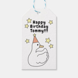 Etiquetas Para Regalos Diseño de feliz cumpleaños con pato tierno