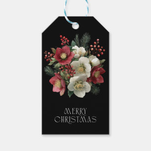 Etiquetas Para Regalos Diseño de ferias navideñas de pintura hellebore
