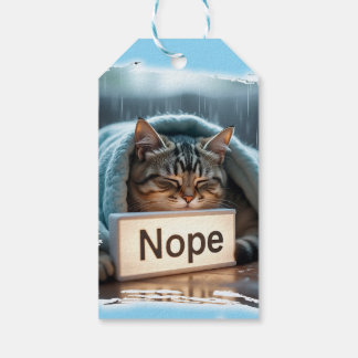 Etiquetas Para Regalos Diseño de gato divertido perezoso