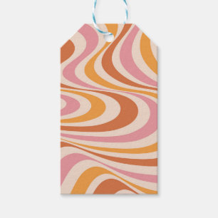 Etiquetas Para Regalos Diseño de giro abstracto rosa y naranja