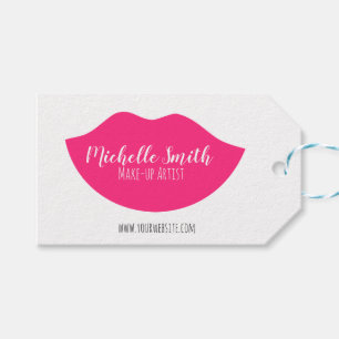 Etiquetas Para Regalos Diseño de labios rosados calientes Artista de maqu