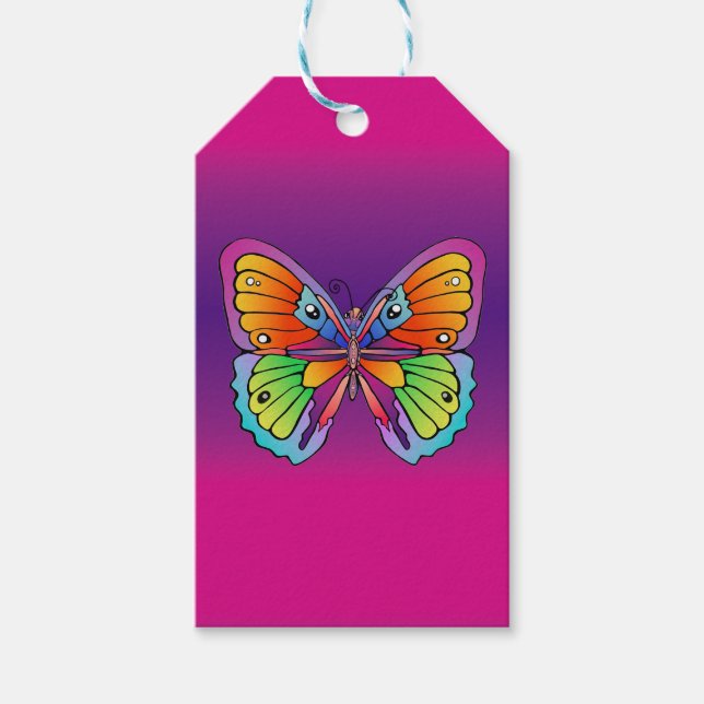 Etiquetas Para Regalos Diseño de mariposa (Anverso)