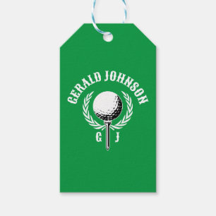 Etiquetas Para Regalos Diseño de monograma de golf invertido elegante