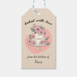 Etiquetas Para Regalos Diseño de pastel floral de repostería personalizad