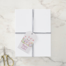 Etiquetas Para Regalos Diseño de primavera de Pascua feliz - Conejito de 