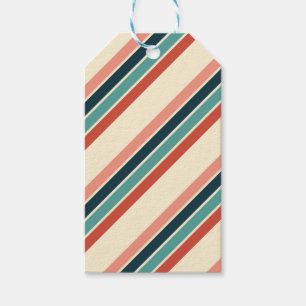 Etiquetas Para Regalos Diseño de rayas diagonales multicolores