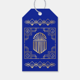 Etiquetas Para Regalos Diseño del Dreidel Hanukkah Art Deco