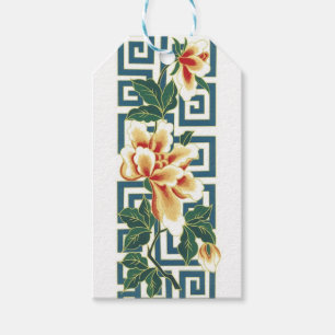 Etiquetas Para Regalos Diseño floral chino