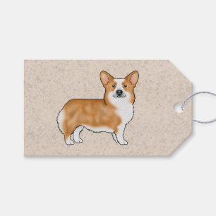 Etiquetas Para Regalos Diseño Gráfico de Pembroke Welsh Corgi Rojo y Blan