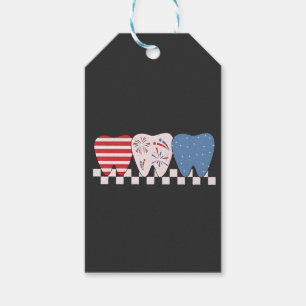 Etiquetas Para Regalos Diseño gráfico de tres dientes 4 de julio