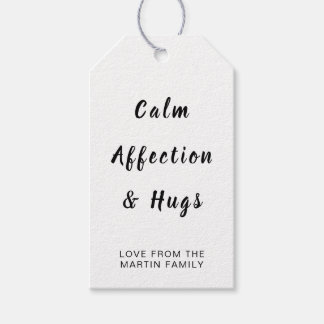Etiquetas Para Regalos Diseño minimalista de Navidad blanco de Paz Amor y