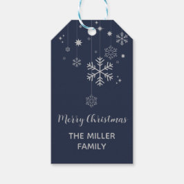 Etiquetas Para Regalos Diseño mínimo de Navidades con copos de nieve