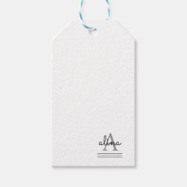 Etiquetas Para Regalos Diseño Personalizado Simple Monograma