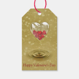 Etiquetas Para Regalos Diseño romántico del corazón de vidrio