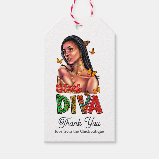 Etiquetas Para Regalos Diva afroamericana chic (Anverso)