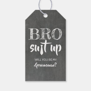 Etiquetas Para Regalos Divertida propuesta de Bro Suit Up Groomsman