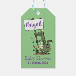 Etiquetas Para Regalos Divertido cocodrilo alineador con personalizado de