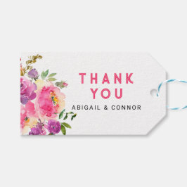 Etiquetas Para Regalos Divertido Floral Violeta Fucsia Vibrante
