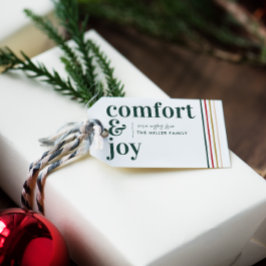 Etiquetas Para Regalos Diviértete & Alegría | Navideño Elegante Verde Bos
