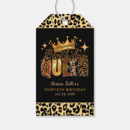 Etiquetas Para Regalos Diviértete Cumpleaños Leopardo Reina Treinta Cumpl