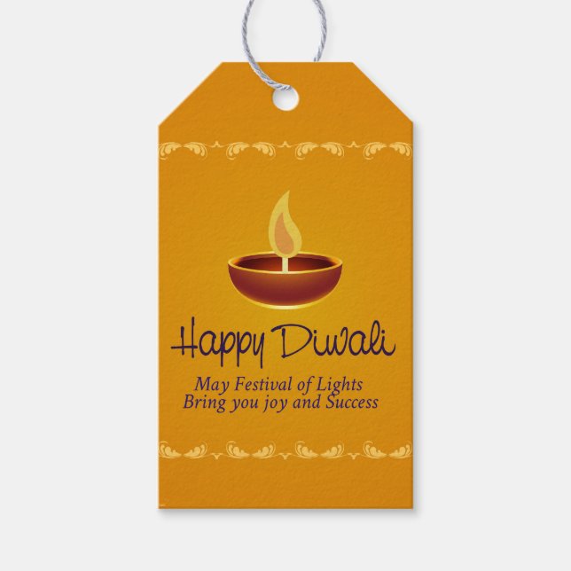 Etiquetas Para Regalos Diwali Diya (Anverso)