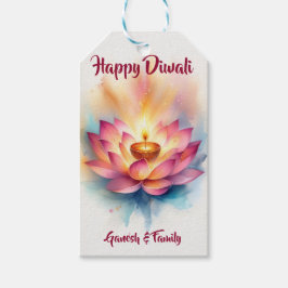 Etiquetas Para Regalos Diwali Diya elegante y personalizada