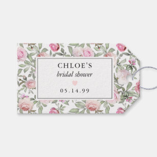 Etiquetas Para Regalos DIY Rubor Pink Rose Floral Bridal Shower