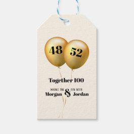 Etiquetas Para Regalos Doble celebración conjunta de oro de cumpleaños y 