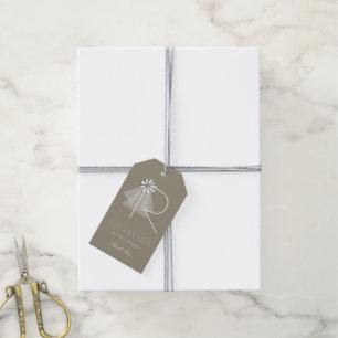 Etiquetas Para Regalos Doble de Novia Daisy Monograma Chic Despedida de S