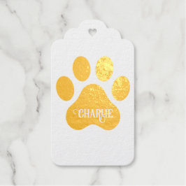 Etiquetas Para Regalos Dog Paw Name Silhouette Design