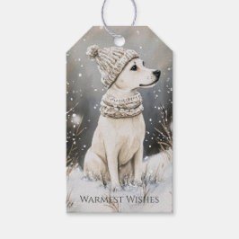 Etiquetas Para Regalos Dog Winter Snow Christmas