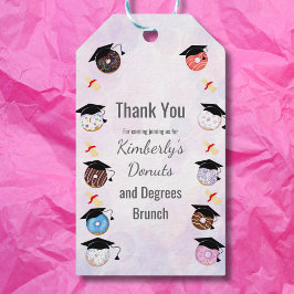 Etiquetas Para Regalos Donas y Grados Brunch de Graduación Gracias