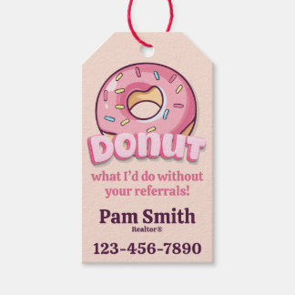 Etiquetas Para Regalos Donuts, Donut, Café, Realtor Pop-by Referrs