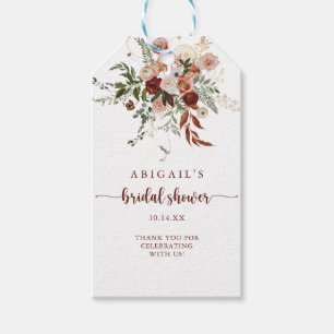 Etiquetas Para Regalos Dorada Rustic Colorful Floral Bridal Shower