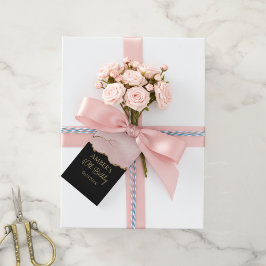 Etiquetas Para Regalos Dorado Brillo Champán Rubor Abstracto Acuarela