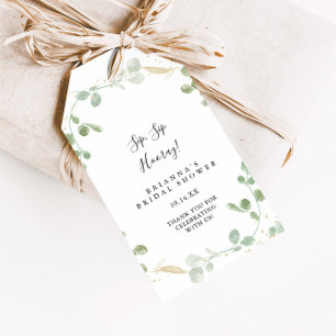 Etiquetas Para Regalos Dorado Eucalyptus Sip Sip Hooray Bridal Shower