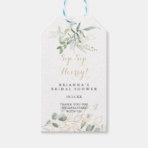 Etiquetas Para Regalos Dorado Green Foliage Sip Sip Hooray Bridal Shower