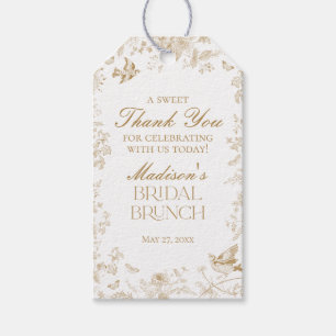 Etiquetas Para Regalos Dorado Toile De Jouy Floral Bridal Brunch Favores
