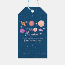 Etiquetas Para Regalos Dos a la Luna  Nave Espacial Planetas 2do Cumpleañ