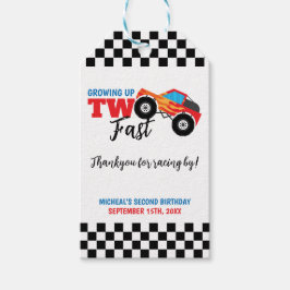 Etiquetas Para Regalos Dos Camiones Monstruos Rápidos Día de Acción de Gr